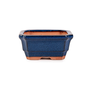 Assorted Glazed Bonsai Pots, 5" -  Blue Rectangular, 12 x 10 x 5.5cm - Pots