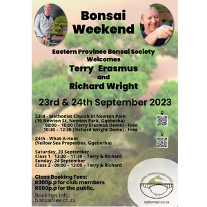 Advanced Bonsai Classes, 23 & 24th September, Port Elizabeth -   - Workshop