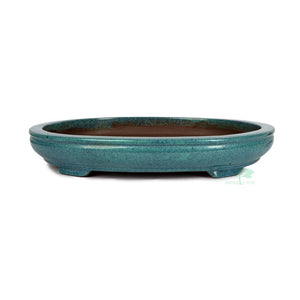 Chinese high quality glazed oval, 280 x 235 x 50mm -   - Pots