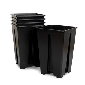 Plastic High Drainage Pot, Square, 13 x 13 x 20cm -  Container bundle, 5PC - Plastics
