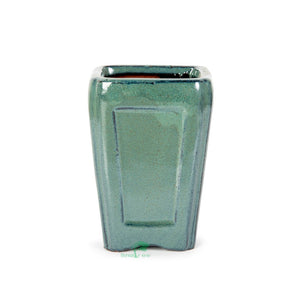 Assorted Glazed Cascade Pots, 6 x 6 x 9cm -  Green Square with panels - Pots