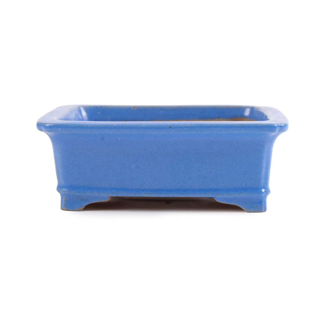 Rectangular, light blue bonsai pot, Shibakatsu, 125 x 100 x 45mm - - Pots