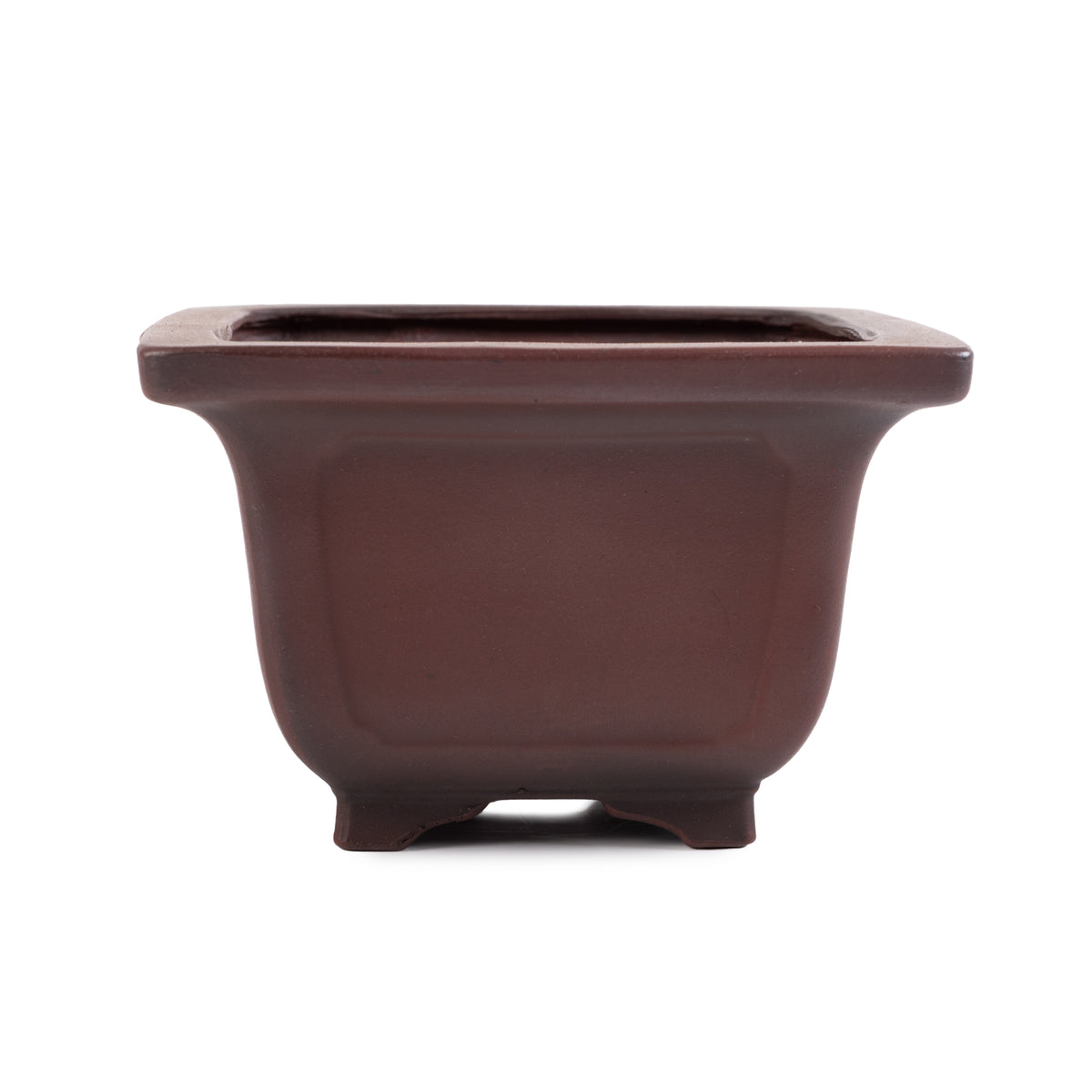 Square, unglazed bonsai pot, Bigei, 128 x 128 x 82mm - - Pots