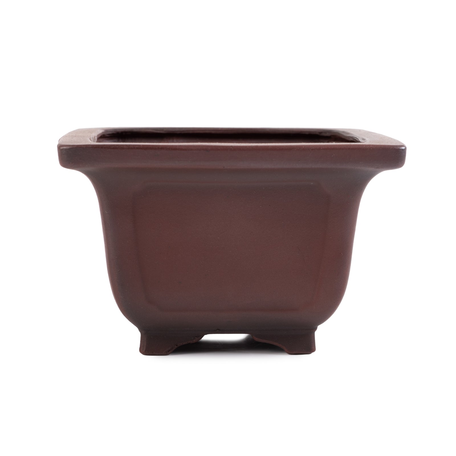 Square, unglazed bonsai pot, Bigei, 128 x 128 x 82mm - - Pots