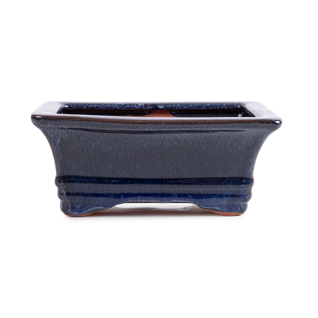 Assorted Glazed Bonsai Pots, 6" - Ash-Blue Rectangle 16 x 12 x 6cm - Pots