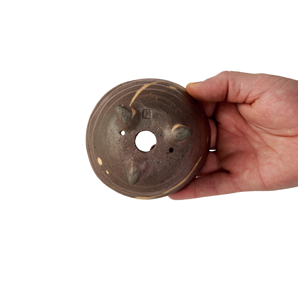 Seizan Mitsue, Round, Unglazed, 100 x 65mm by Marutatu