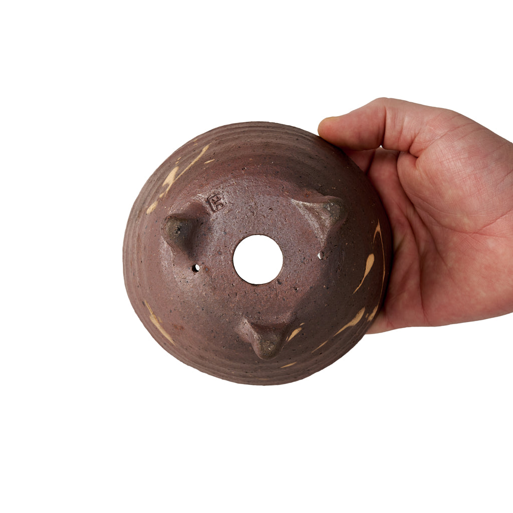 Seizan Mitsue, Round, Unglazed, 130 x 75mm by Marutatu