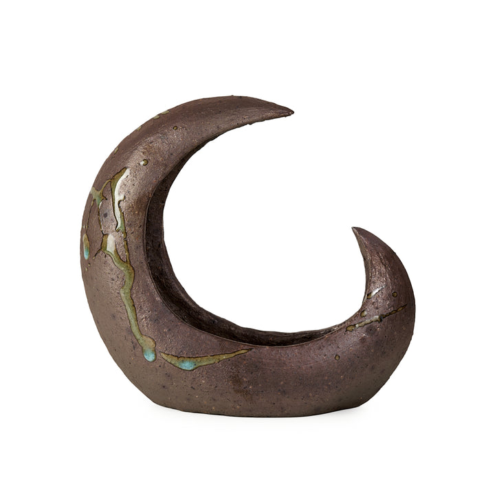 Seizan Mitsue, Crescent Moon, Unglazed, 160 x 70 x 150mm by Marutatu
