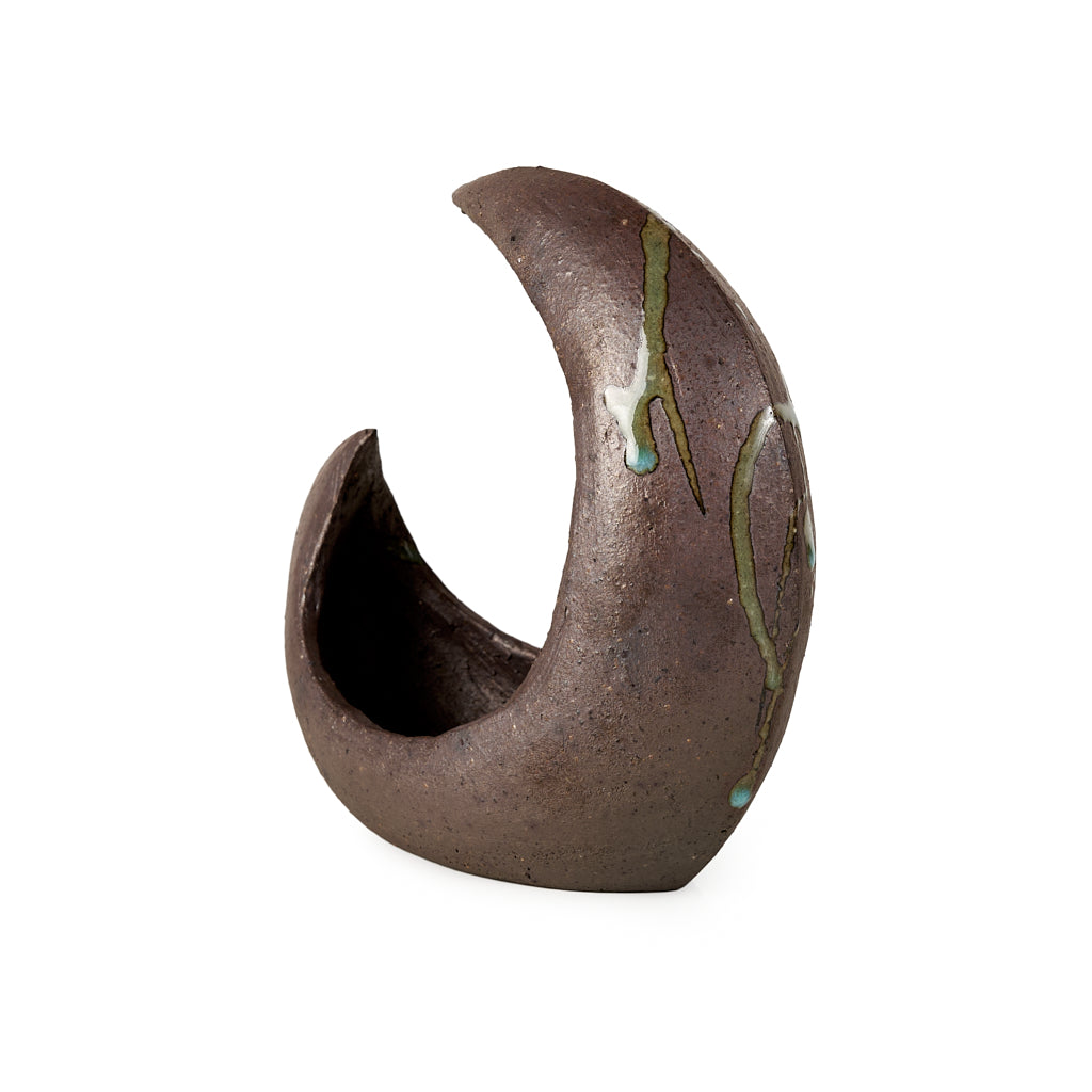 Seizan Mitsue, Crescent Moon, Unglazed, 160 x 70 x 150mm by Marutatu