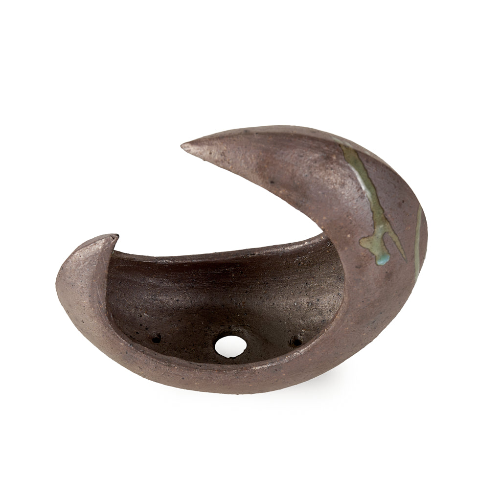Seizan Mitsue, Crescent Moon, Unglazed, 160 x 70 x 150mm by Marutatu