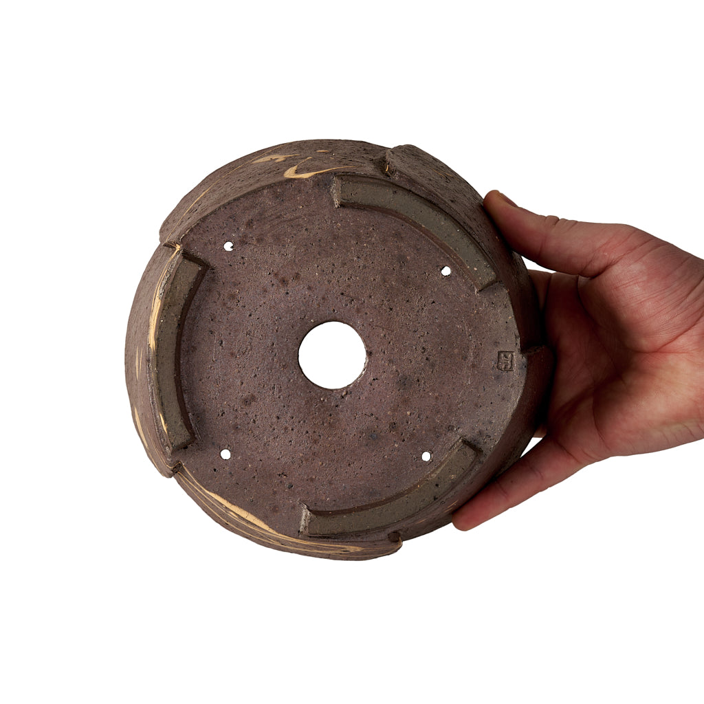 Seizan Mitsue, Round, Unglazed, 195 x 85mm by Marutatu
