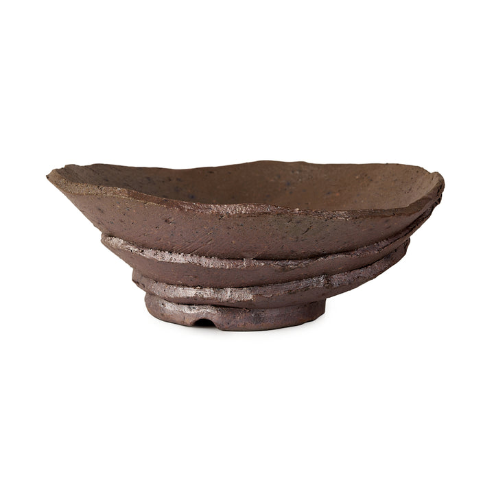 Seizan Mitsue, Round, Unglazed, 165 x 160 x 55mm by Marutatu