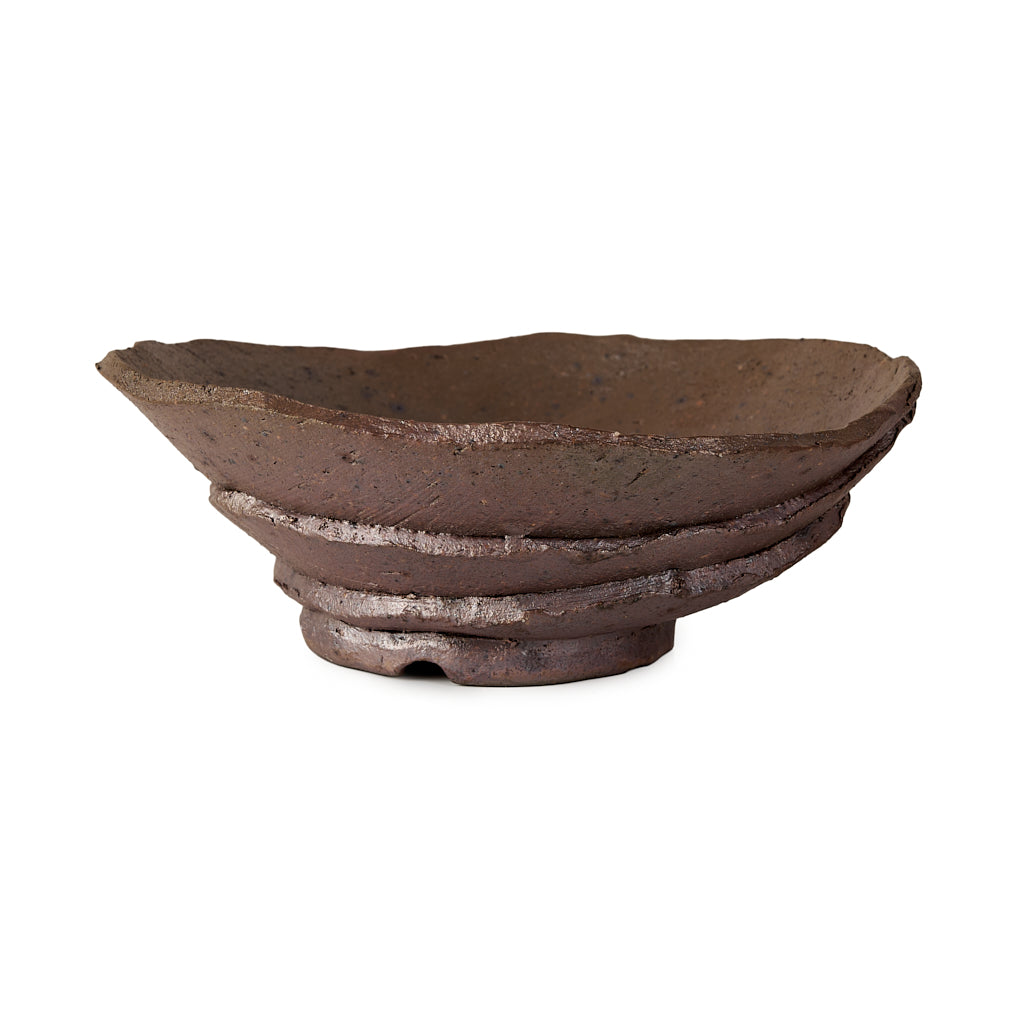 Seizan Mitsue, Round, Unglazed, 165 x 160 x 55mm by Marutatu