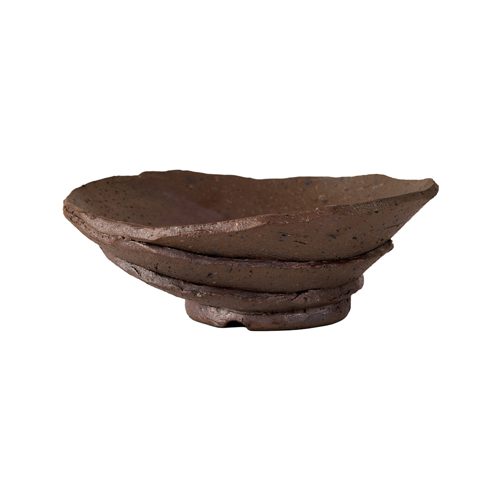 Seizan Mitsue, Round, Unglazed, 165 x 160 x 55mm by Marutatu