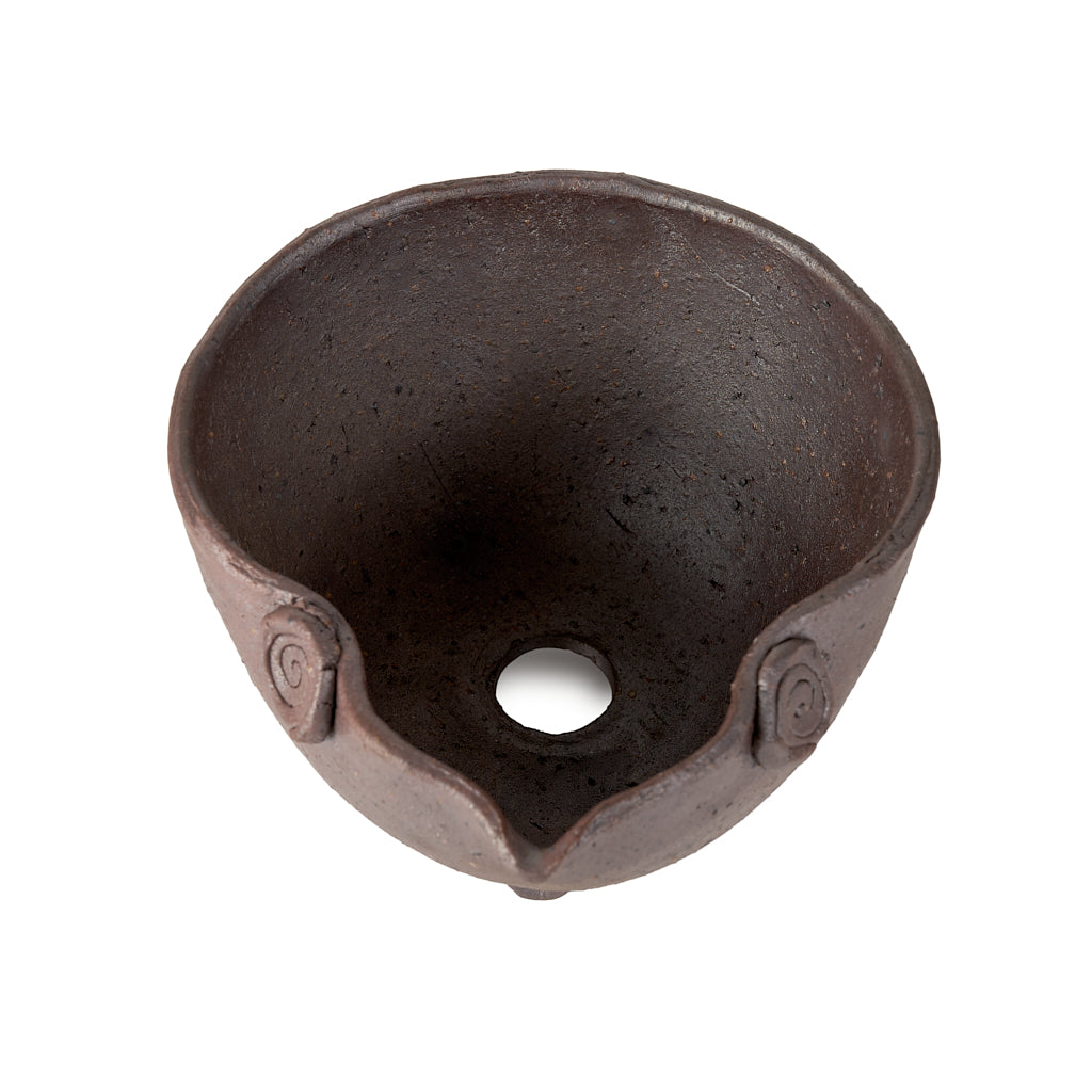 Seizan Mitsue, Oval, Unglazed, 153 x 110 x 78mm by Marutatu