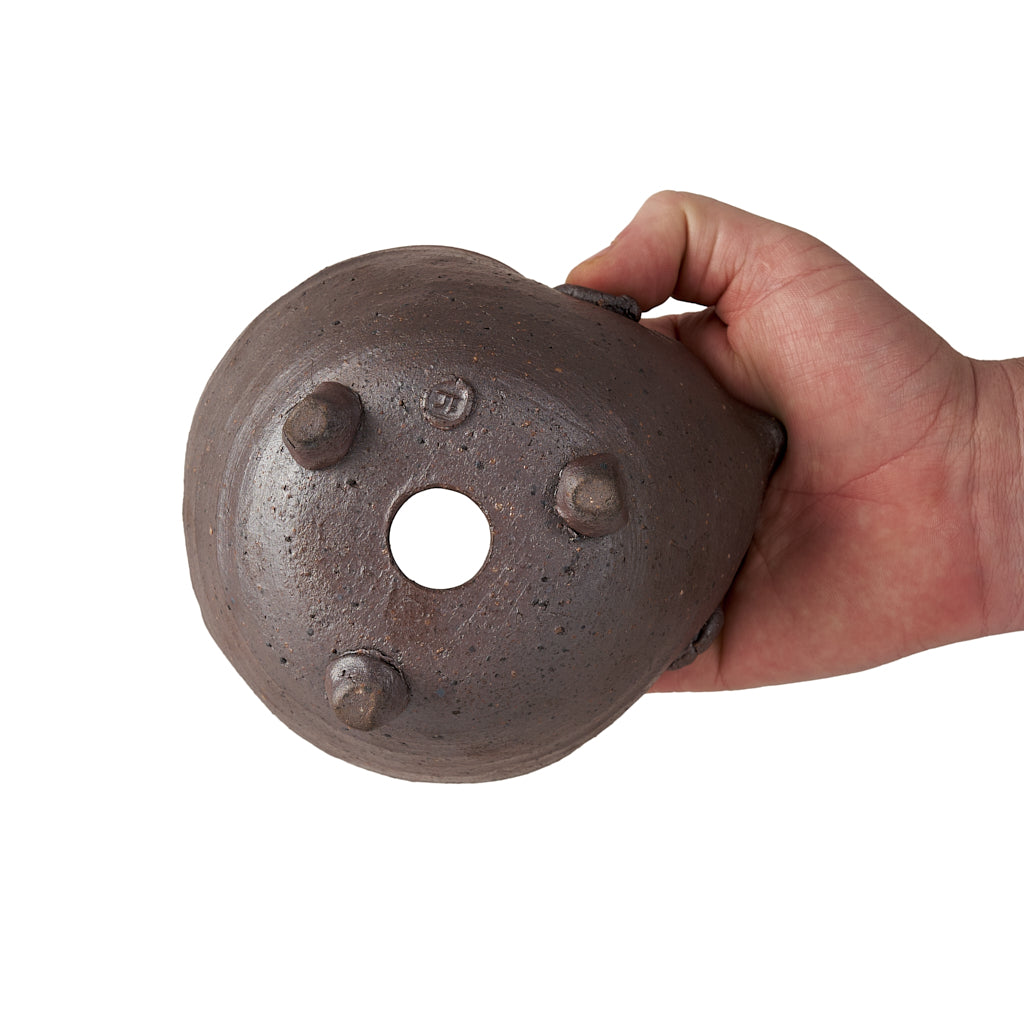 Seizan Mitsue, Oval, Unglazed, 153 x 110 x 78mm by Marutatu
