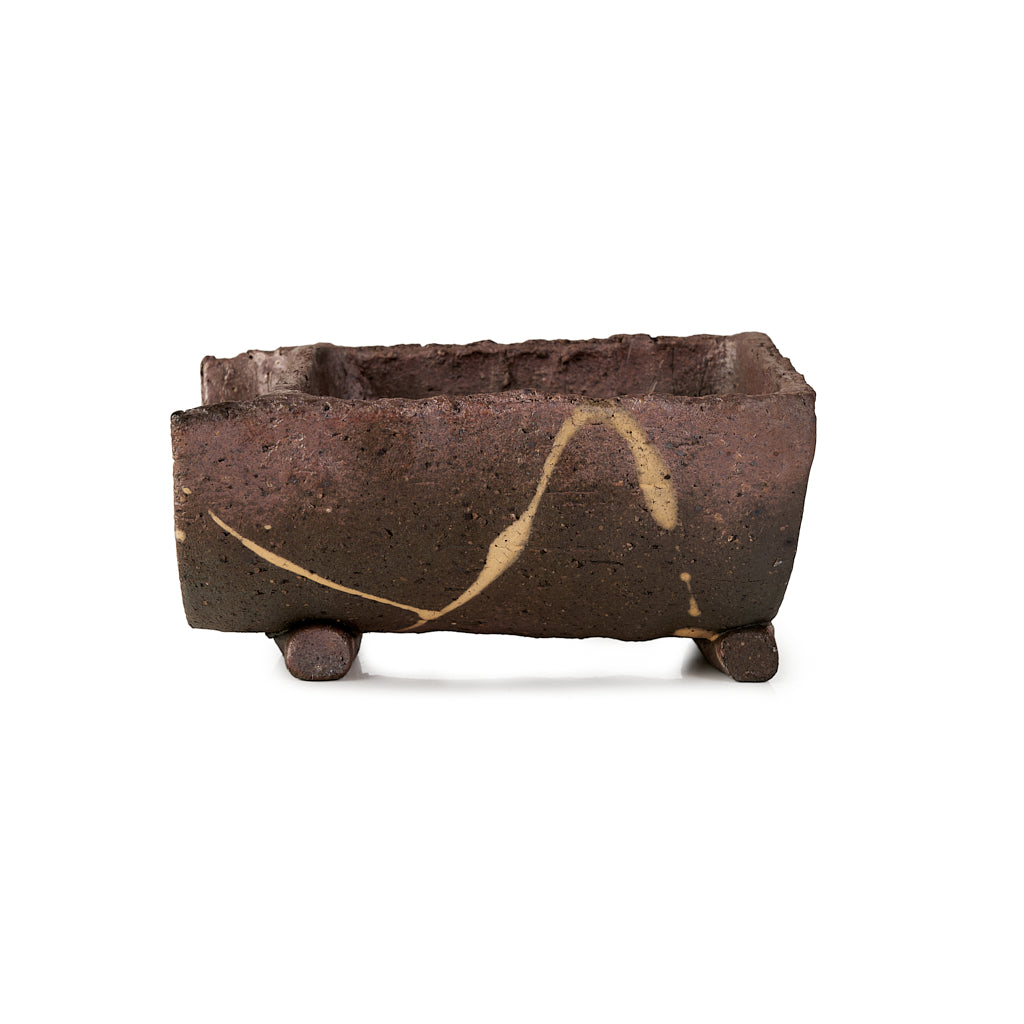 Seizan Mitsue, Rectangle, Unglazed, 125 x 92 x 62mm by Marutatu