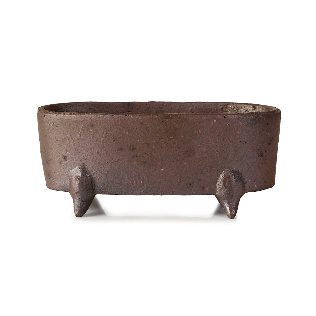 Seizan Mitsue, Oval, Unglazed, 170 x 78 x 70mm by Marutatu