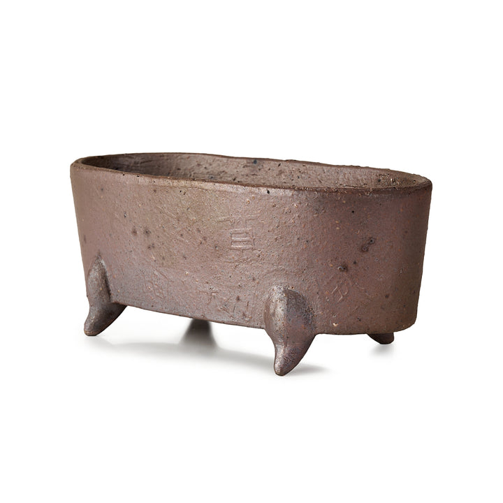 Seizan Mitsue, Oval, Unglazed, 170 x 78 x 70mm by Marutatu