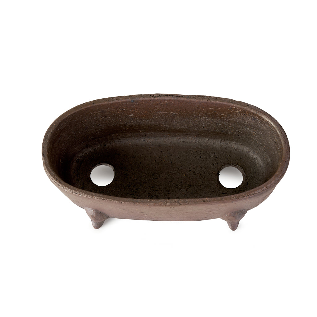 Seizan Mitsue, Oval, Unglazed, 170 x 78 x 70mm by Marutatu