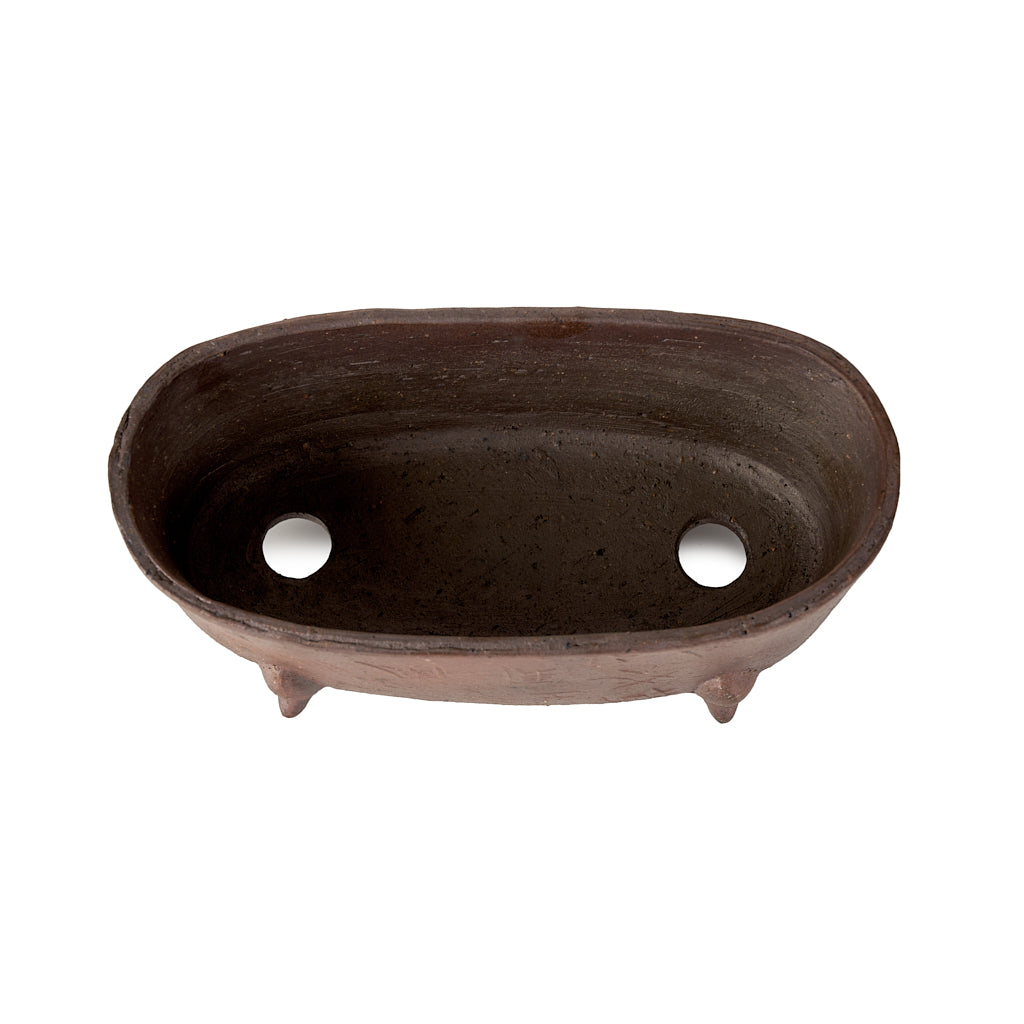 Seizan Mitsue, Oval, Unglazed, 205 x 100 x 86mm by Marutatu
