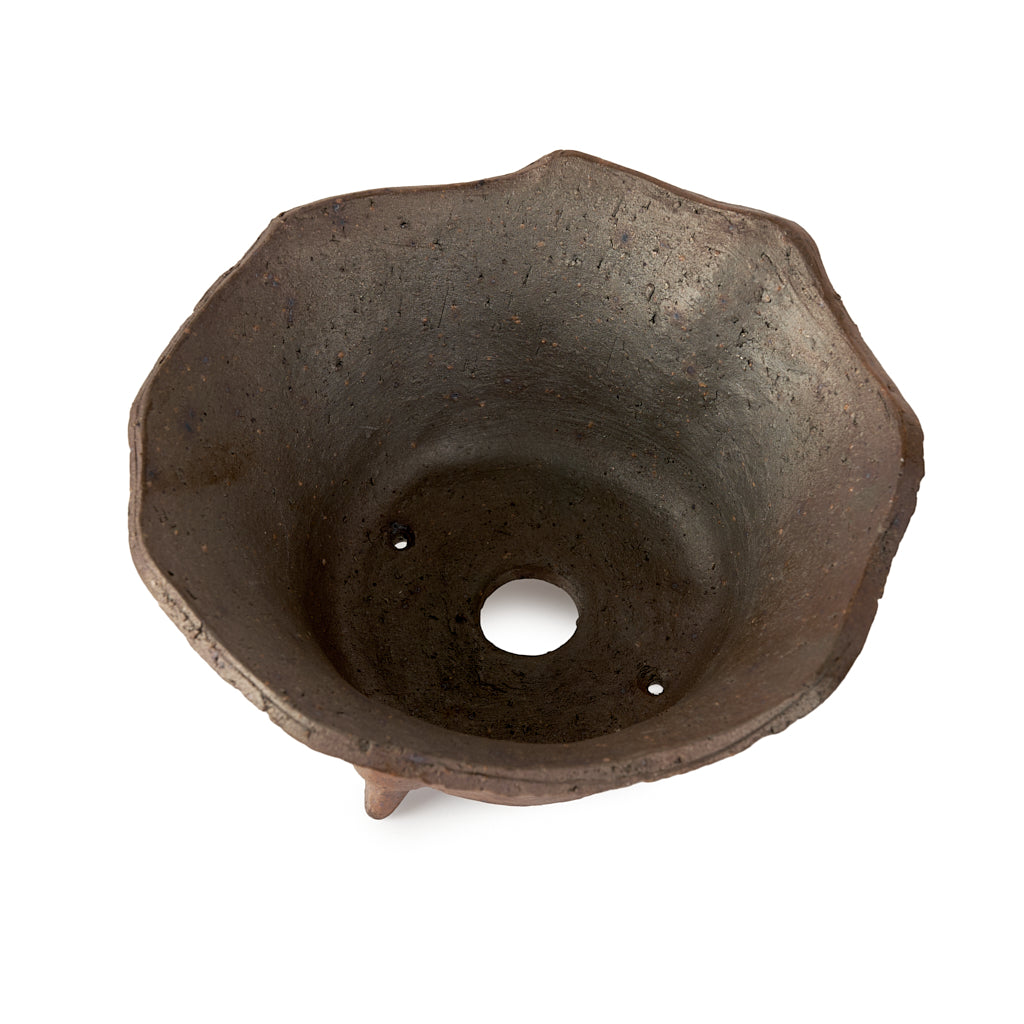 Seizan Mitsue, Round, Unglazed, 145 x 82mm by Marutatu