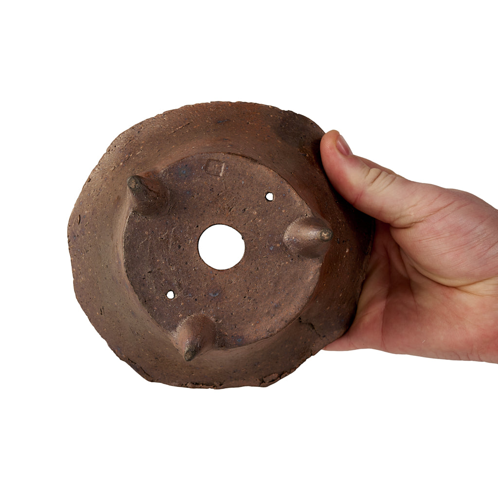 Seizan Mitsue, Round, Unglazed, 145 x 82mm by Marutatu
