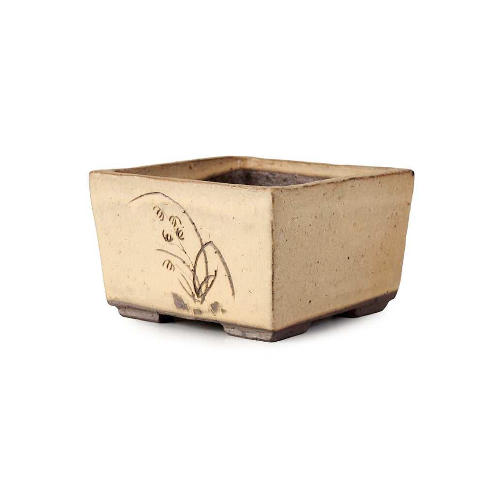 Seizan Mitsue, Square, Glazed, 98 x 98 x 56mm by Marutatu