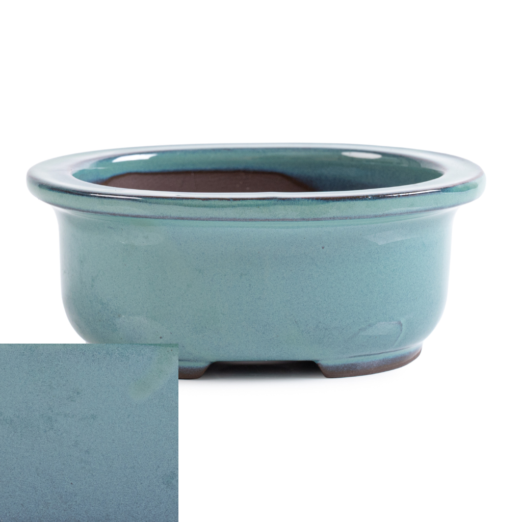 Japanese Glazed Deep Oval Container, 130 x 110 x 55mm by Kobayashi Sangyo