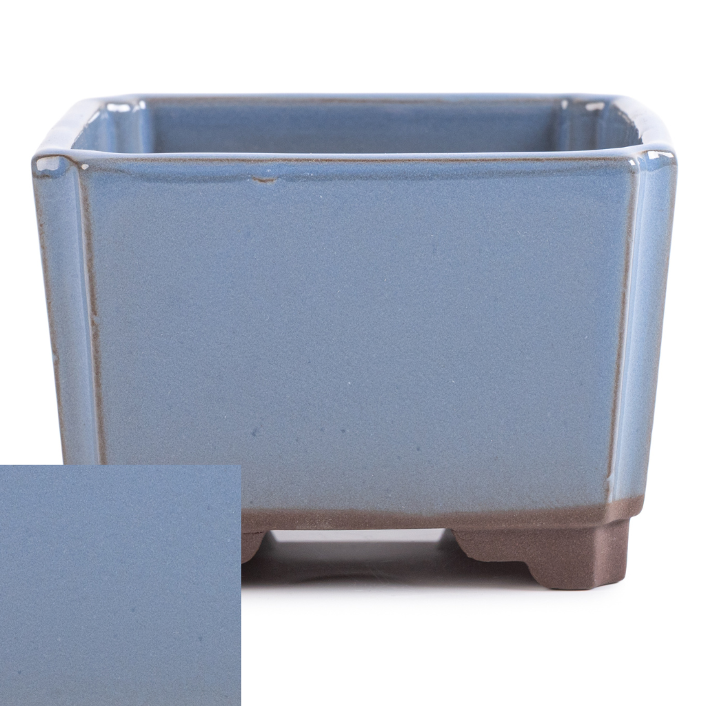 Japanese Glazed Square Container, 100 x 100 x 70mm - Robin Egg Blue - Pots
