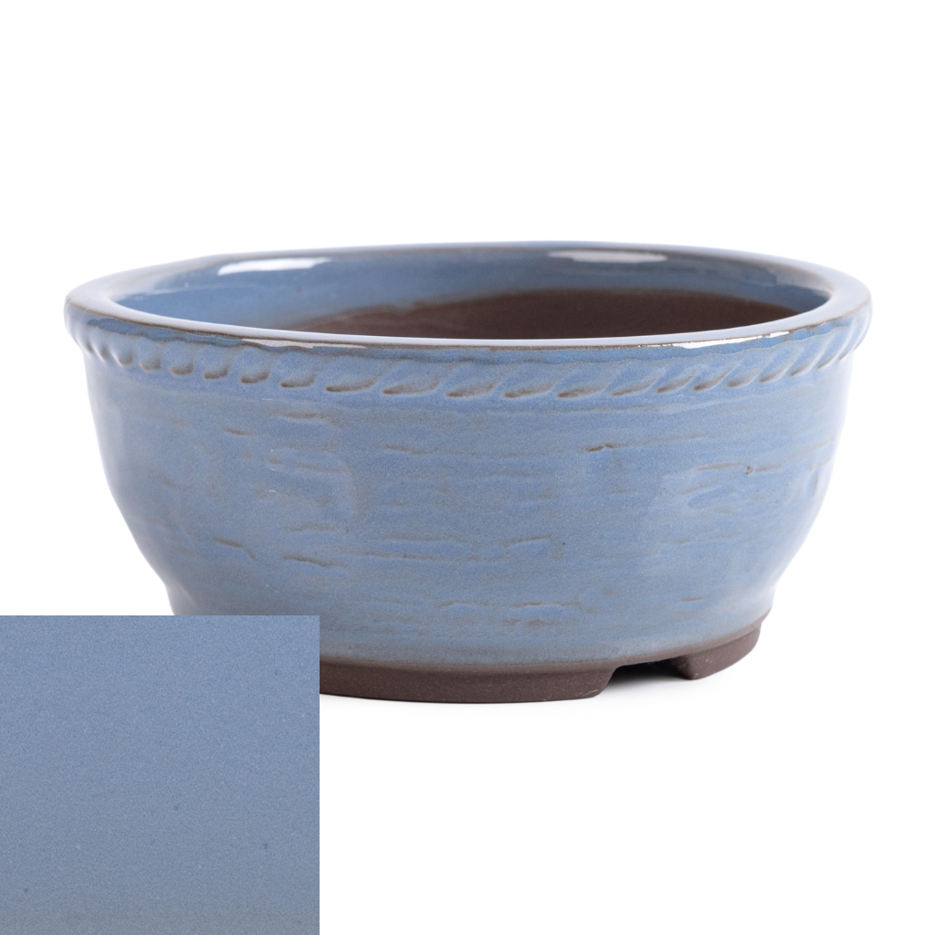 Japanese Glazed Deep Round Container, 125 x 50mm - Robin Egg Blue - Pots