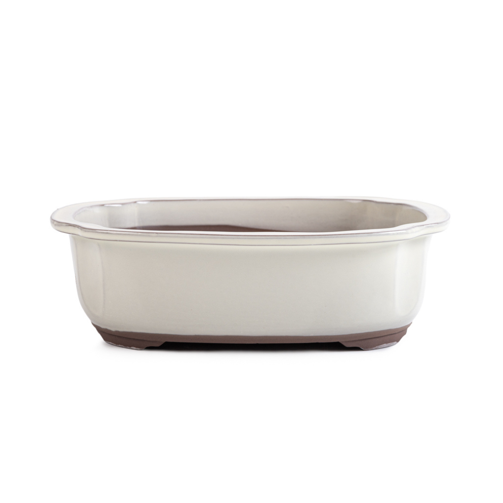 Japanese Ivory Glazed, Decorative Containers for Bonsai by Kobayashi Sangyo