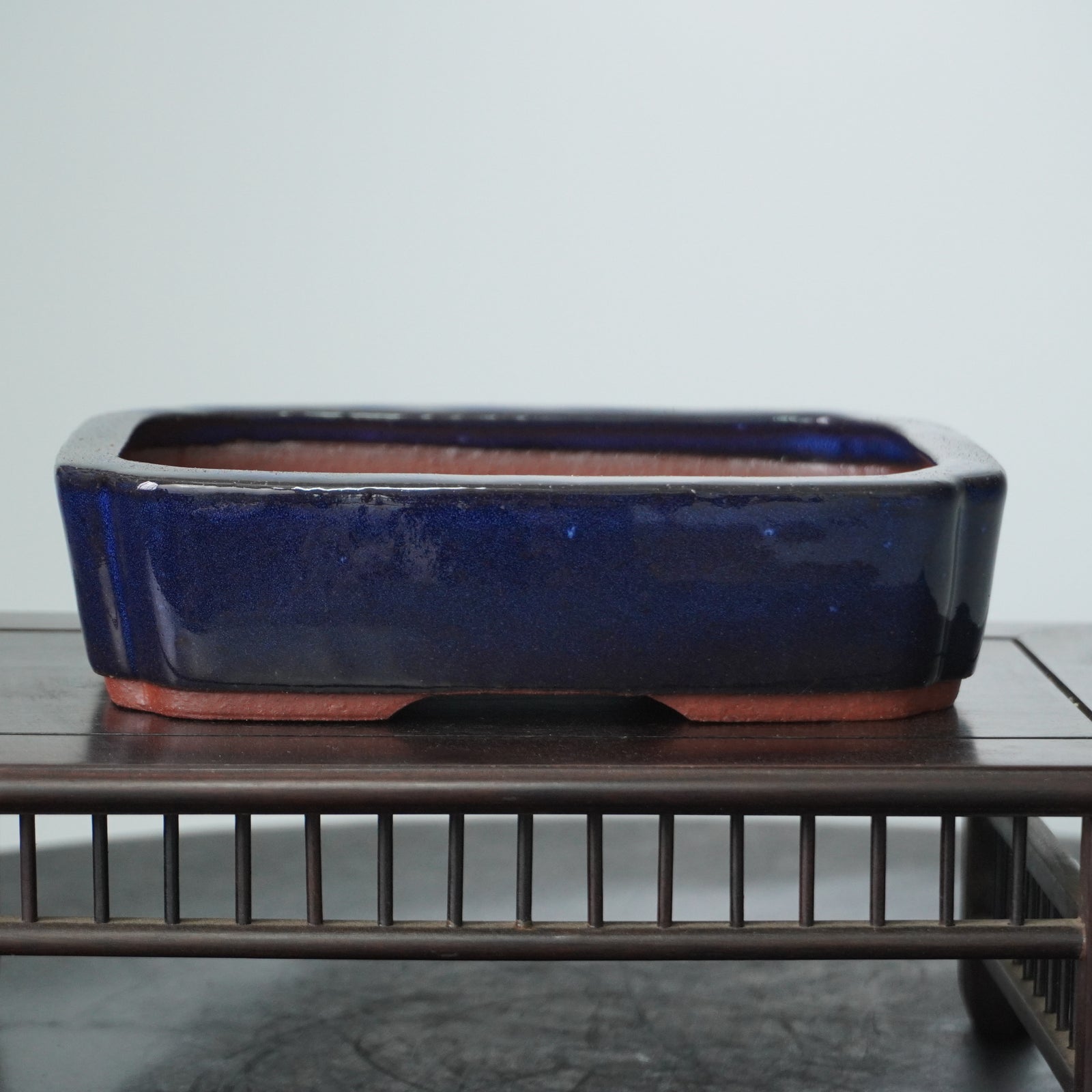 Yozan, Navy blue glaze. Rectangular shape, 180 x 130 x 45mm. by Bonsai Tree (Pty) Ltd.