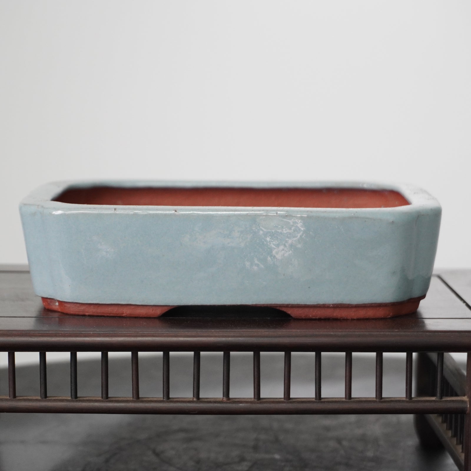 Yozan, Light blue glaze. Rectangular shape, 180 x 130 x 45mm. by Bonsai Tree (Pty) Ltd.