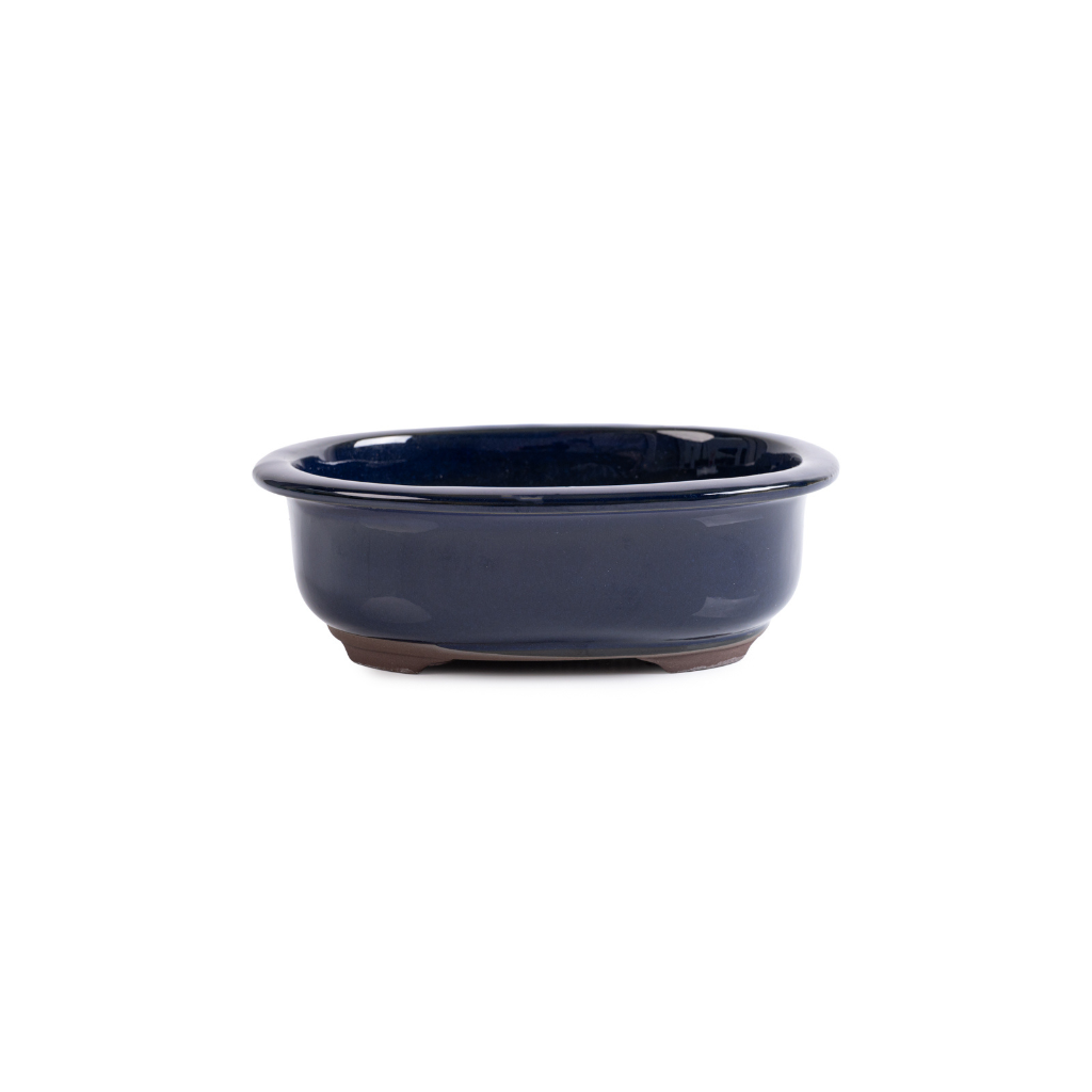 Japanese Ruri Glazed Deep Oval Containers by Kobayashi Sangyo