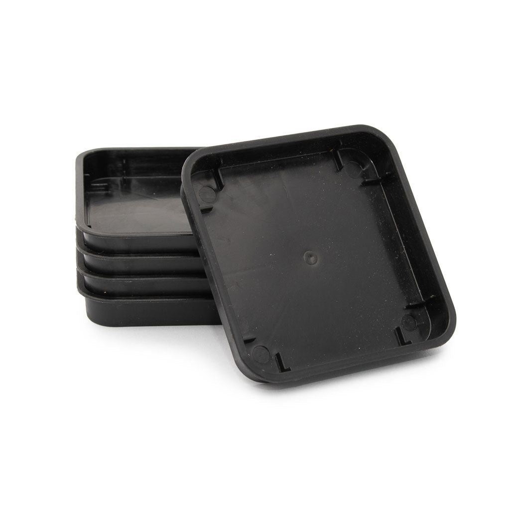 Square Plastic Pot, Black, 9cm - - Plastics