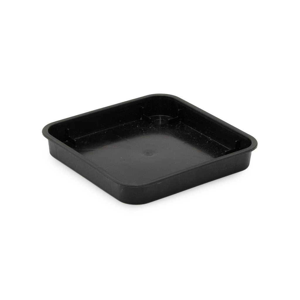 Square Plastic Pot, Black, 9cm - - Plastics