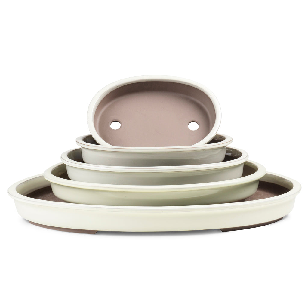 Japanese, Hiwa Glazed Oval Containers by Kobayashi Sangyo