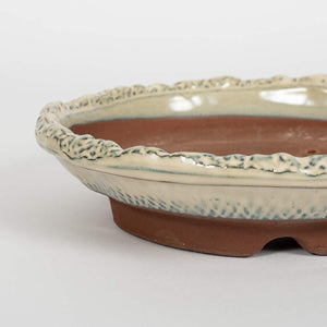 Japanese, Shiro Glazed, Rustic Round, 180 x 35mm -   - Pots