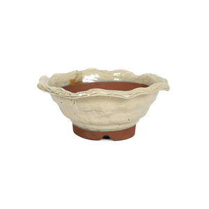 Japanese Shiro Glazed, Rustic Round Containers -  Small, 175(D) x 80mm(H) - Pots