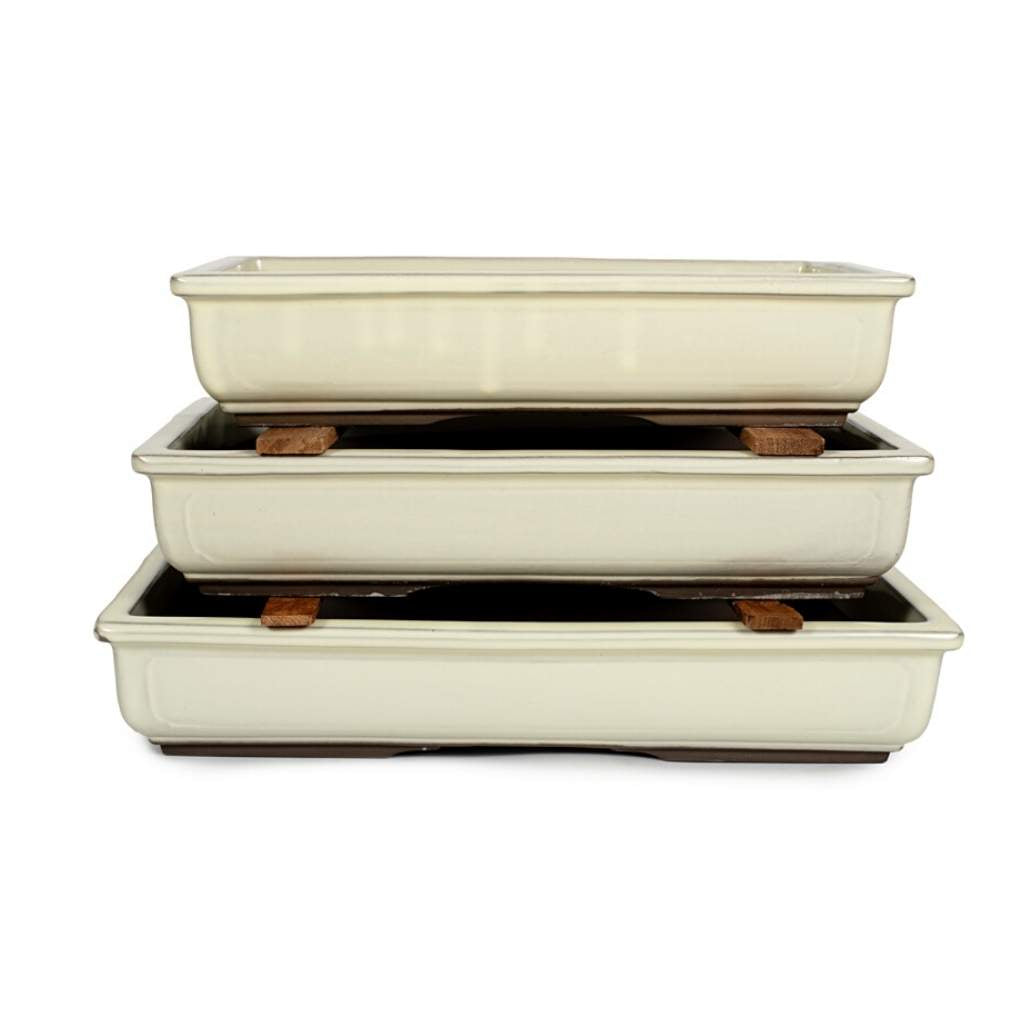 Japanese Shiro Glazed, Rectangular Containers -   - Pots