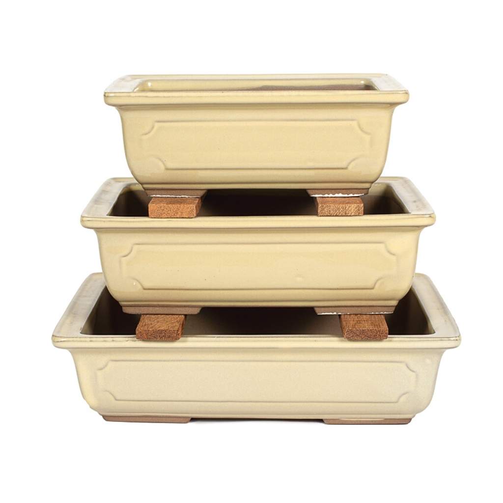Japanese Shiro Glazed, Rectangular Containers by Kobayashi Sangyo