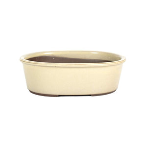 Japanese Shiro Glazed, Deep Oval Containers -  Large, 215(L) x 170(W) x 65mm(H) - Pots
