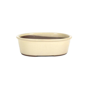 Japanese Shiro Glazed, Deep Oval Containers -  Medium, 185(L) x 140(W) x 65mm(H) - Pots
