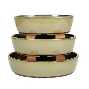 Japanese Hiwa Glazed, Oval Containers -   - Pots