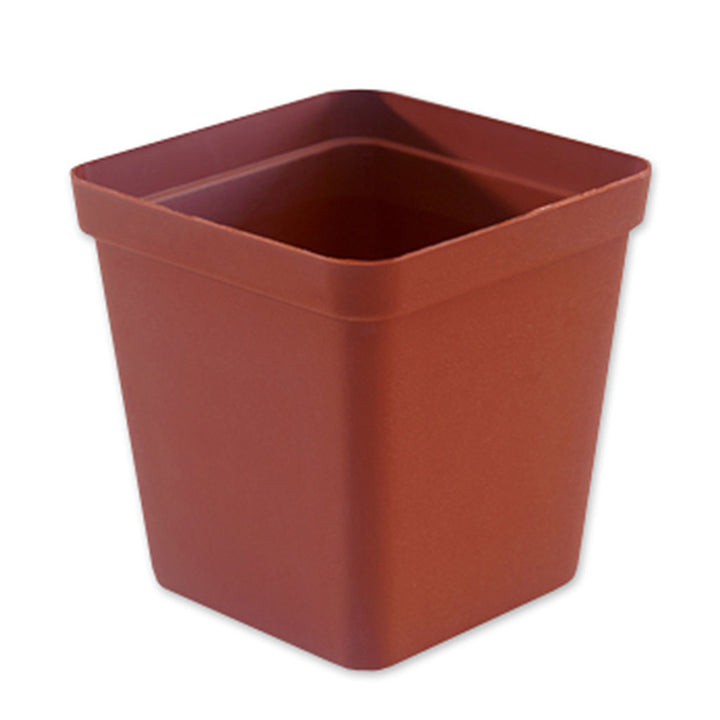 Square Plastic Pot, Terracotta, 9cm by Waldo Plastics