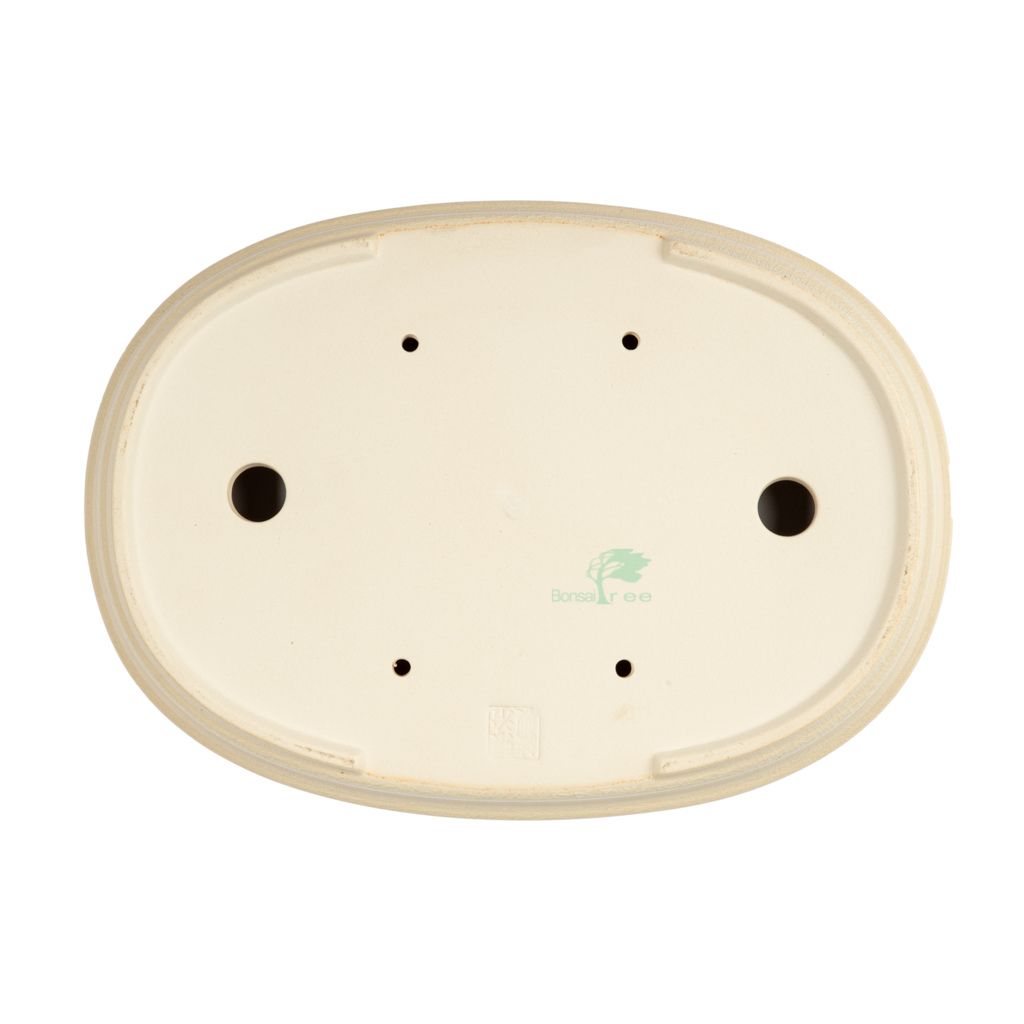 Chinese glazed oval, 320 x 230 x 40mm -   - Pots