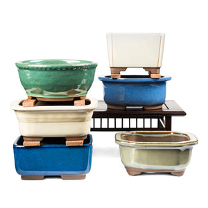 Japanese Glazed Decorative Rectangular Container, 130 x 115 x 55mm -   - Pots