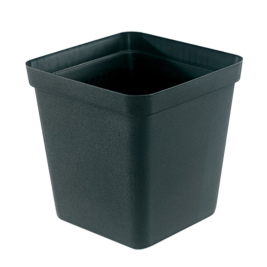 Square Plastic Pot, Black, 9cm by Growrite