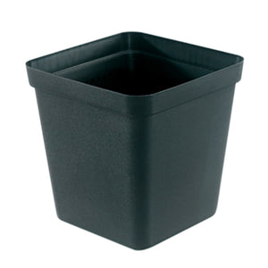 Square Plastic Pot, Black, 9cm -  1Pc. Single container. - Plastics